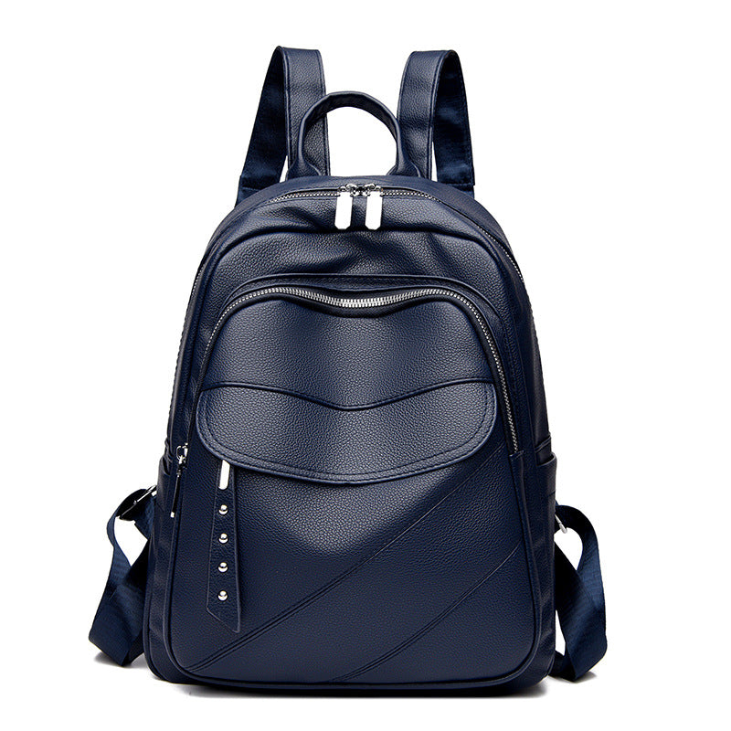 Women's Korean Style Fashion Soft Leather High Backpacks