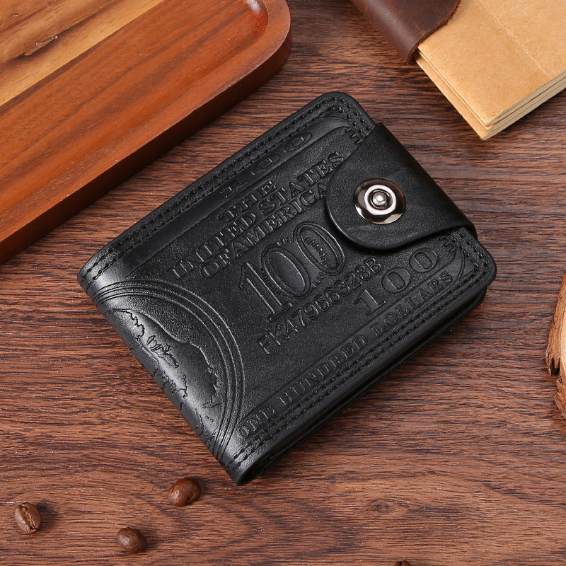 Men's Voltage Transformer Short Magnetic Snap Usd Pattern Men's Wallets