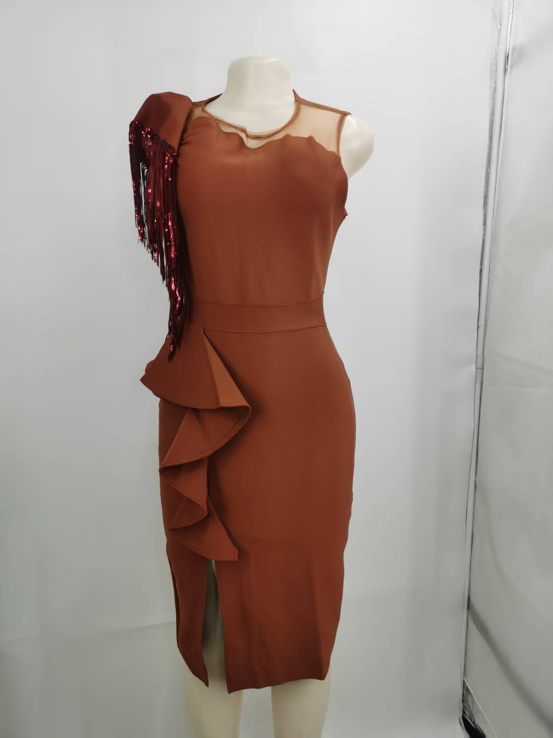 Elegant Dare Mesh Patchwork Ruffled Slimming Dresses