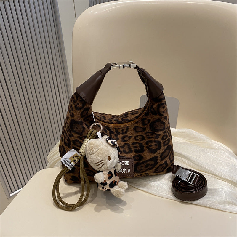 Women's Korean Fashion Leopard Print Popular Dumpling Bags