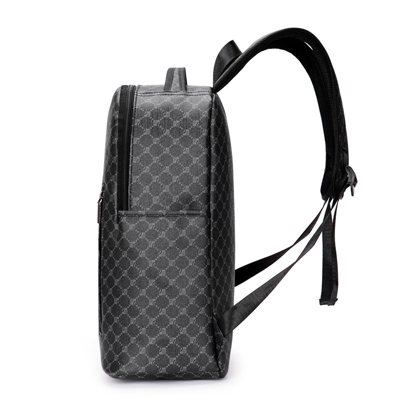 Men's Personality Fashion Shark Mouth Plaid High Backpacks
