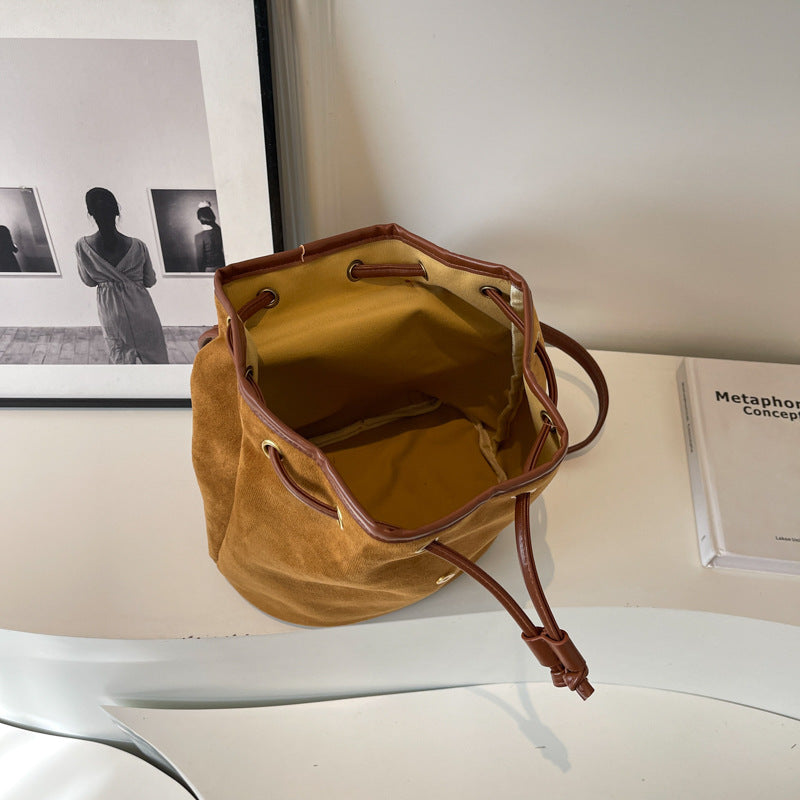 Women's Retro Brown High-grade Lamb Wool Versatile Backpacks