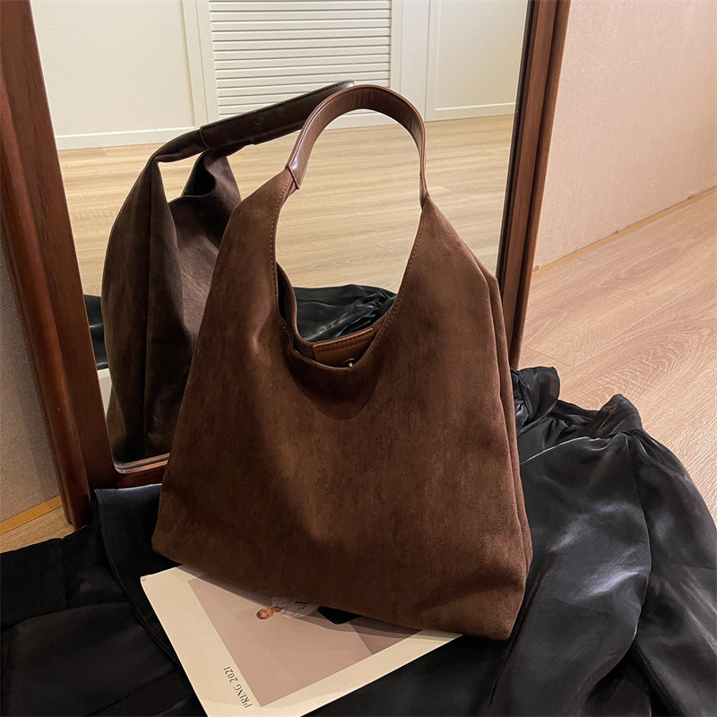 Women's Vintage Suede Bread Popular One Underarm Armpit Bags
