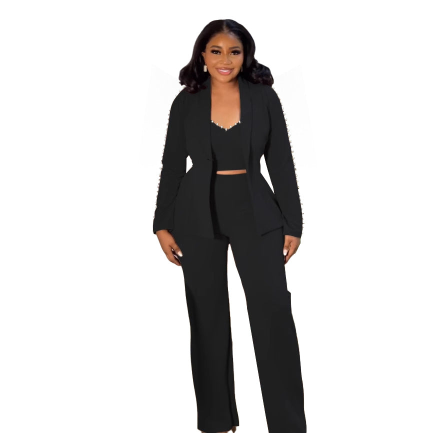 Pretty Elegant Commuter Pearl Lapel Three-piece Suits