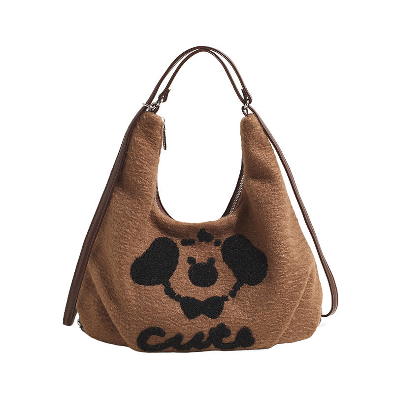 Design Cute Puppy Female Winter Fashion Shoulder Bags