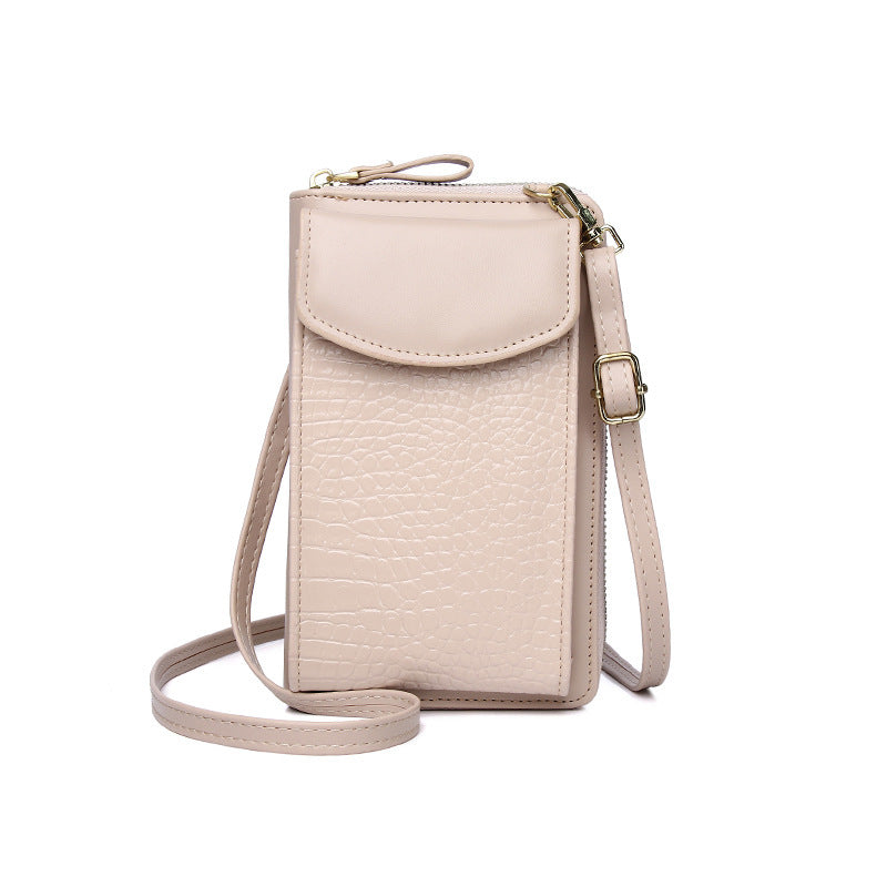 Women's Mobile Vertical Cover Mini Crocodile Pattern Phone Bags