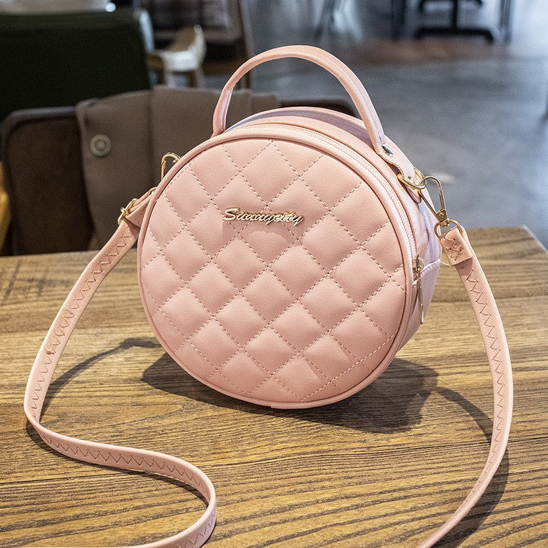 Fashion Diamond Embroidered Portable Round Leisure Crossbody Bags