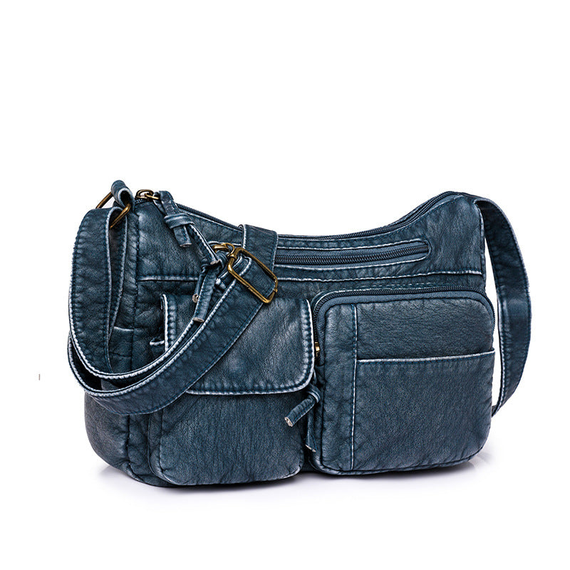Women's Soft Leather Solid Color Urban Simple Shoulder Bags