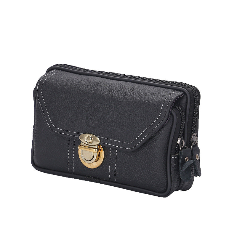 Men's Horizontal Top Layer Leather Soft Comfortable Bags