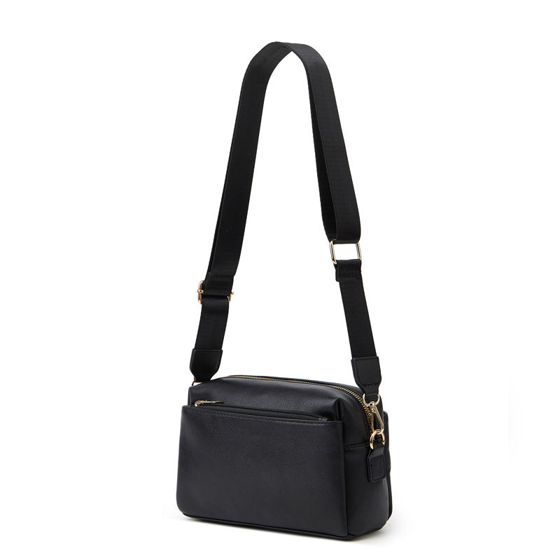 Women's Retro Solid Color Simple Oil Wax Small Square Bags