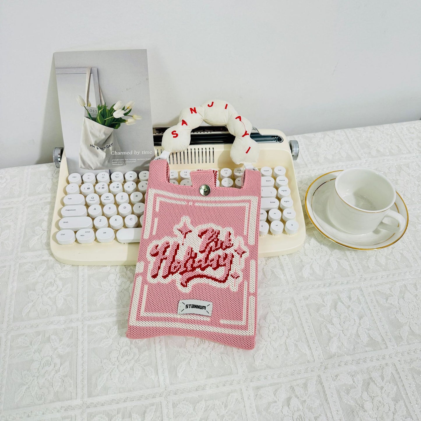 Creative Cute Cartoon Cat Knitted Mini Crossbody Bags