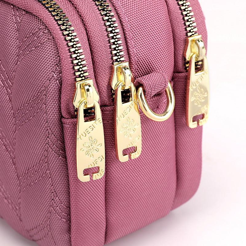 Women's Nylon Cloth Hand Carrying Mini Embroidered Bags