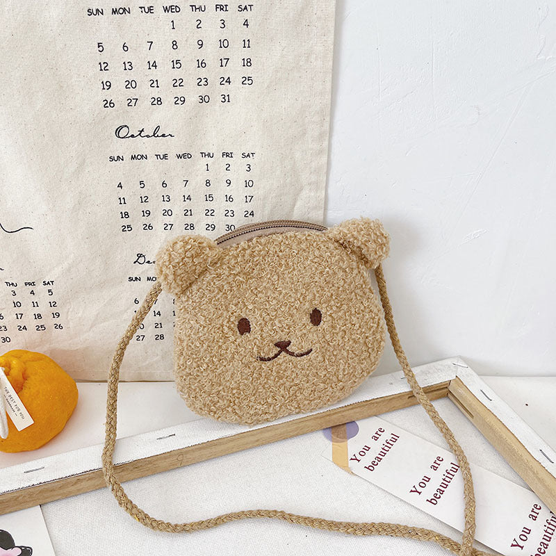 Women's Cute Plush Cartoon Soft Round Children's Coin Purse