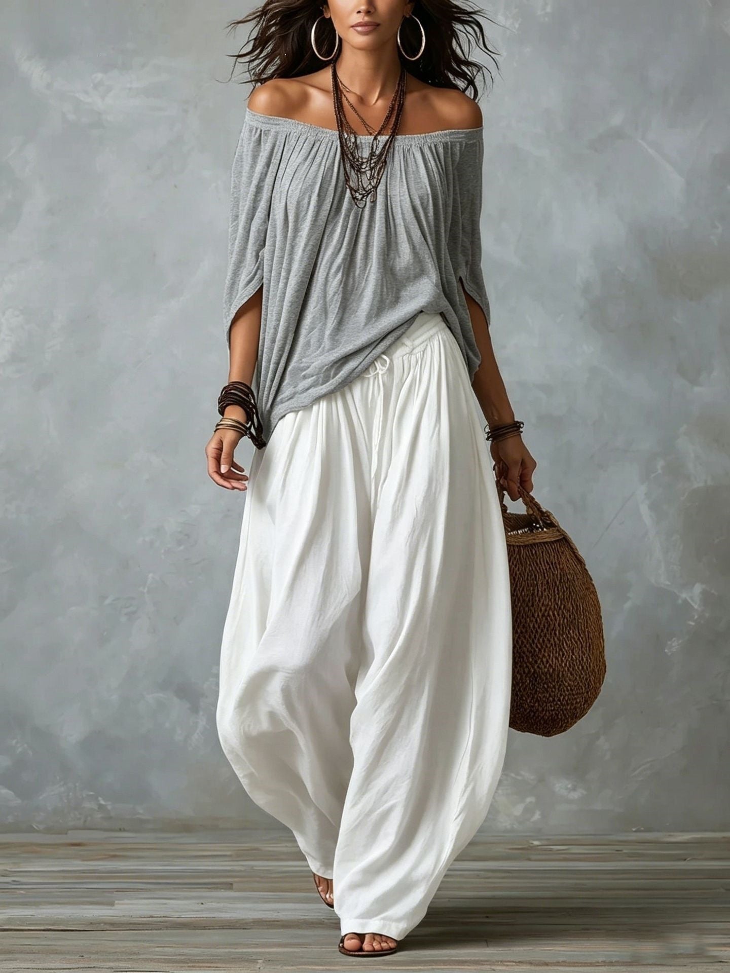 Durable Women's Autumn Long Loose Bloomers Fashion Casual Suit