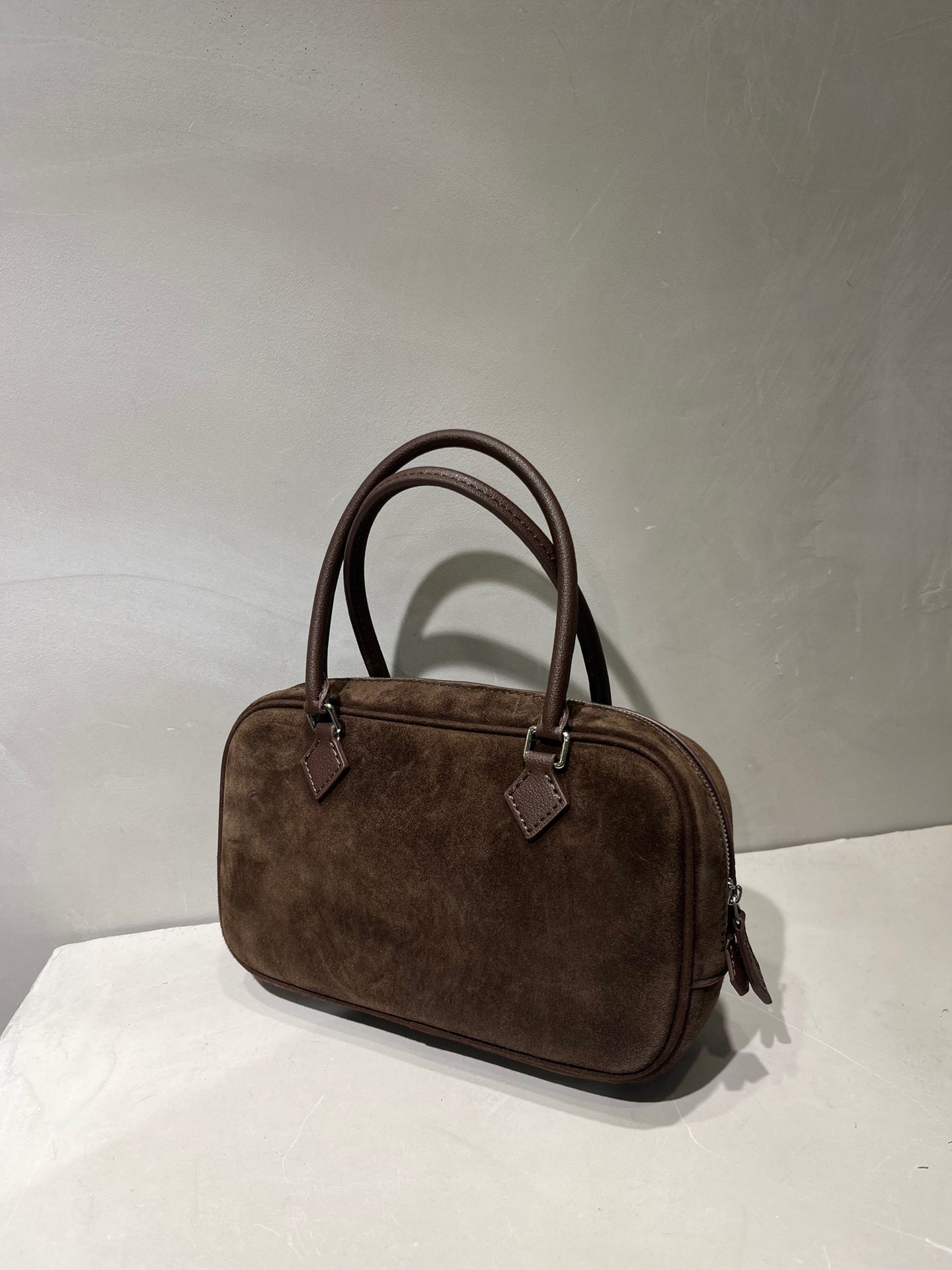 Attractive Suede Boston Pillow Feather Bowling Bags