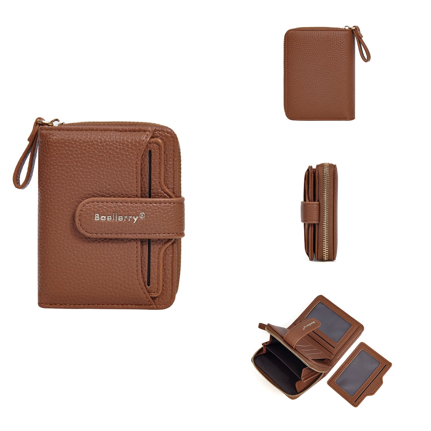 Women's Short Korean Lychee Pattern Multiple Slots Ladies Wallets