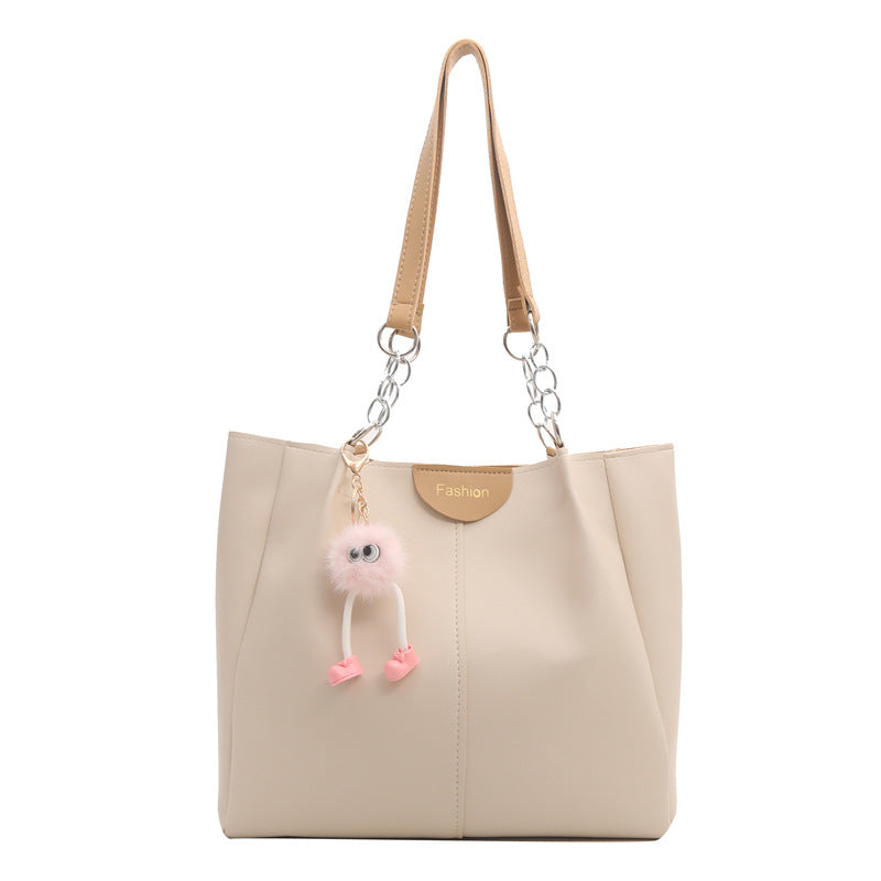 Women's Simple Textured Gentle Spring Commuter Underarm Tote Bags