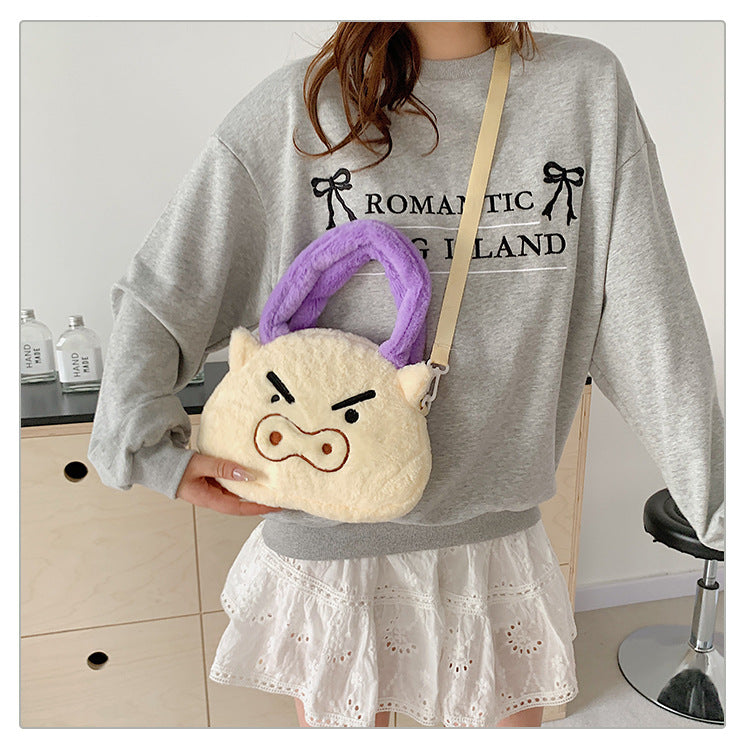 Crayon Rabbit Plush Cute Left Guard Door Pig Crossbody Bags