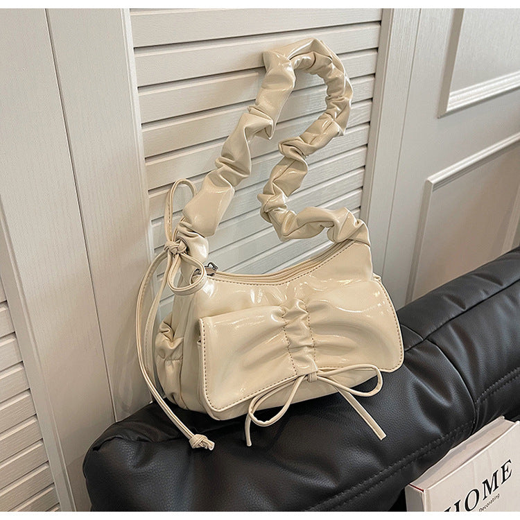 Women's Hot Style Sweet Bow Pleated Portable Shoulder Bags