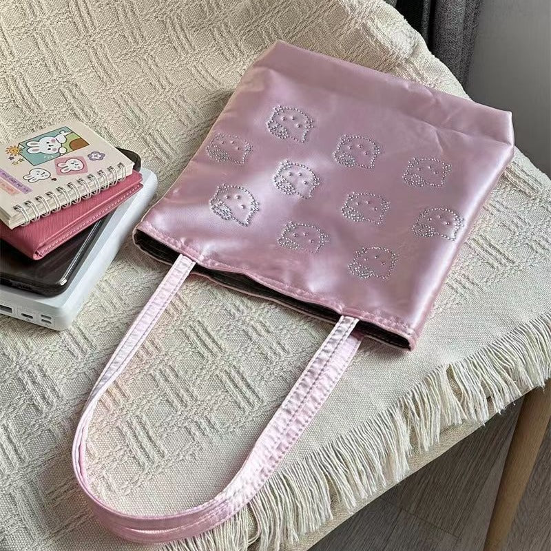 Printed Satin Silk Cute High Sense Tote Bags