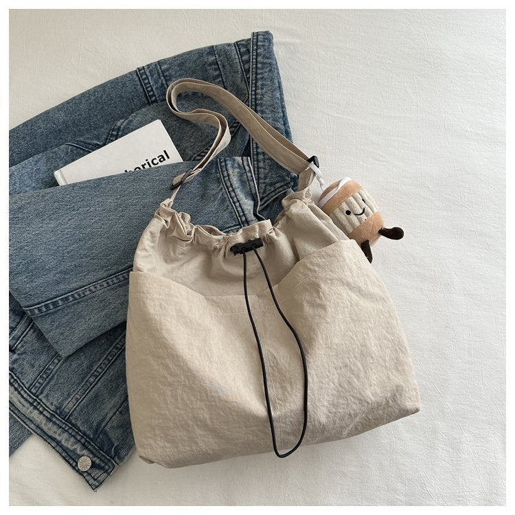 Women's Large Capacity Drawstring Leisure Street One Shoulder Bags