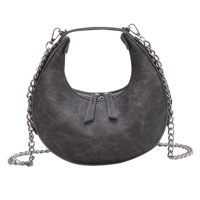 Women's Fashion Design Sense Selenodont Chain Texture Armpit Bags