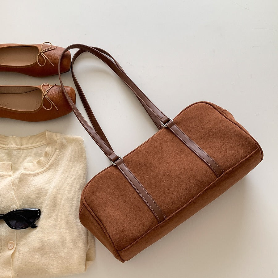 Women's Suede Autumn High-grade Large Capacity Commuter Shoulder Bags