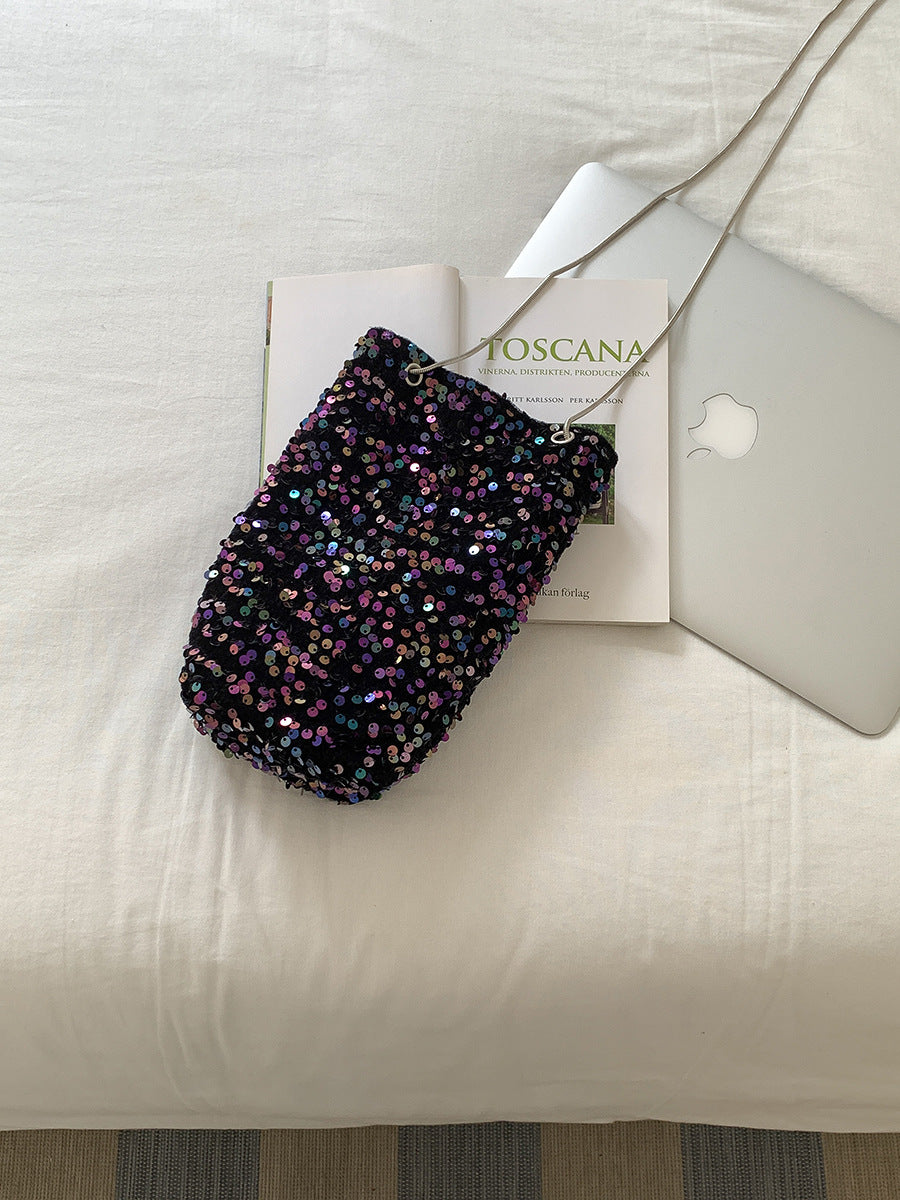 Women's Korean Style Colorful Sequin Design Fashionable Soft Bags