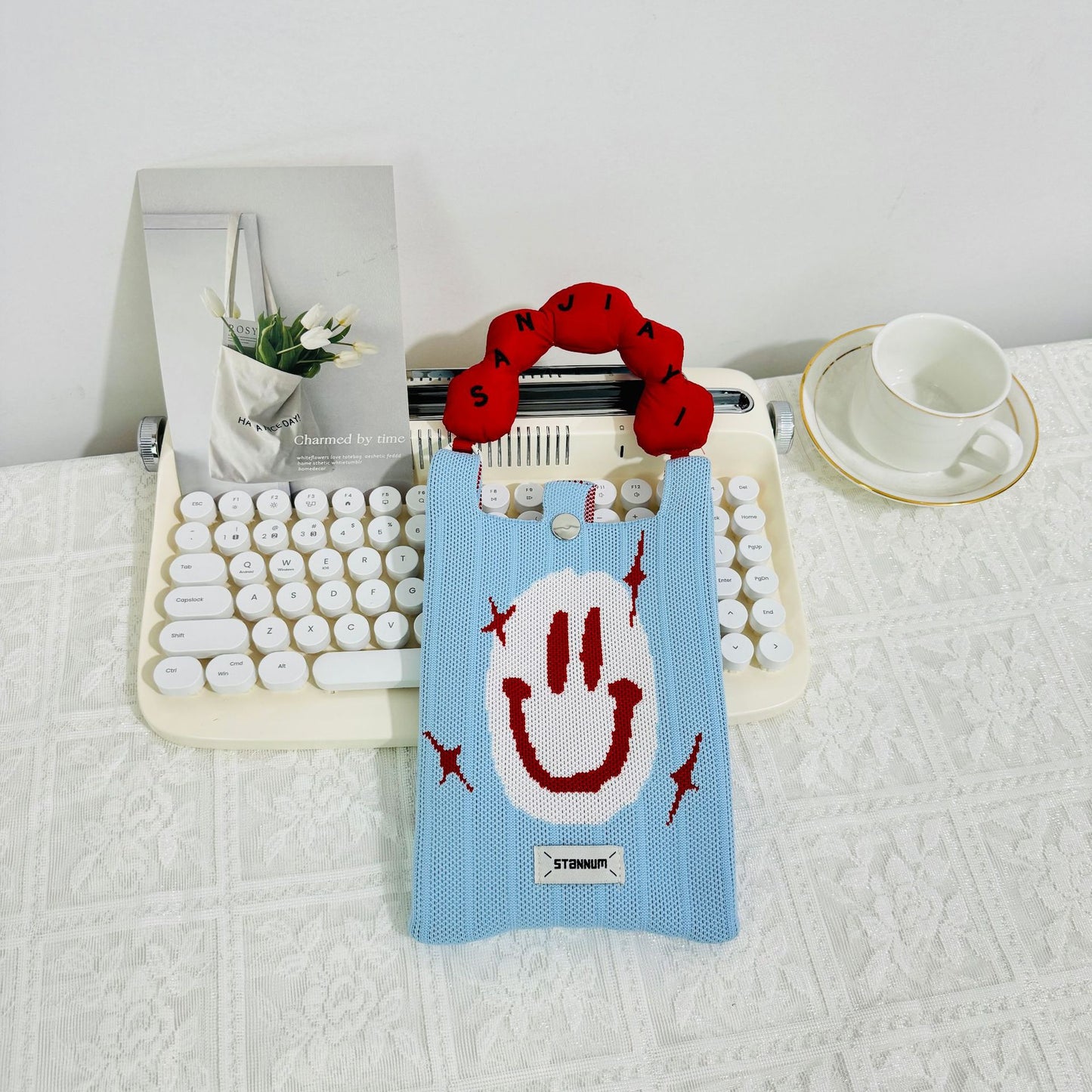 Creative Cute Cartoon Cat Knitted Mini Crossbody Bags