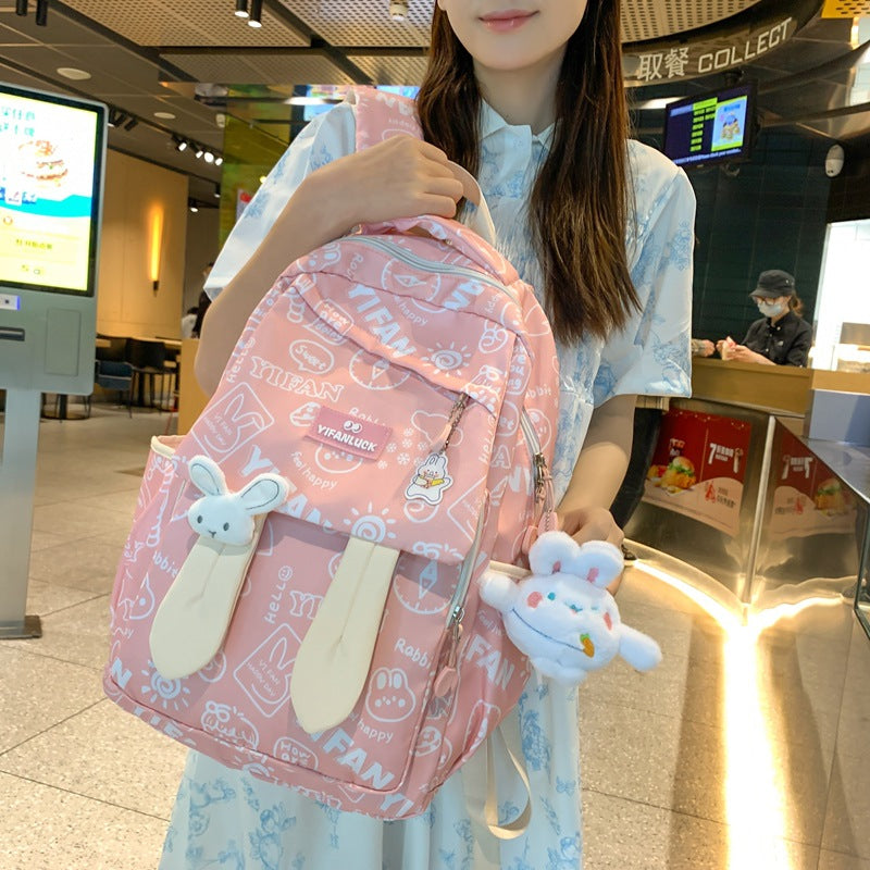 Female Large Capacity Iti Rabbit Ears Backpacks