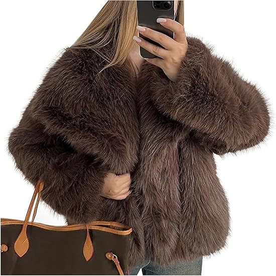 Women's Elegant Fur Clothes Lapel Imitation Coats