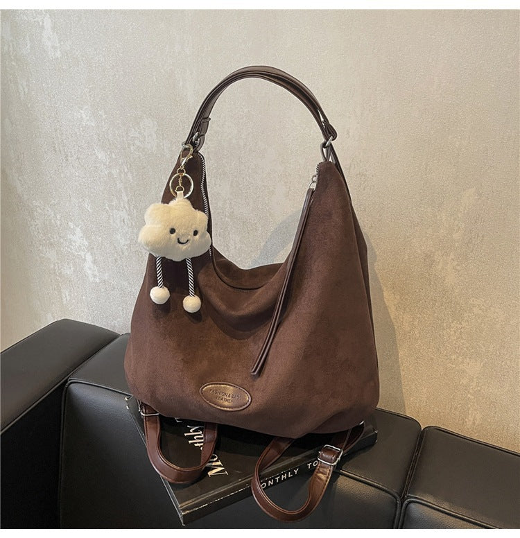 Women's Fashionable Large Capacity Texture Double Suede Crossbody Bags