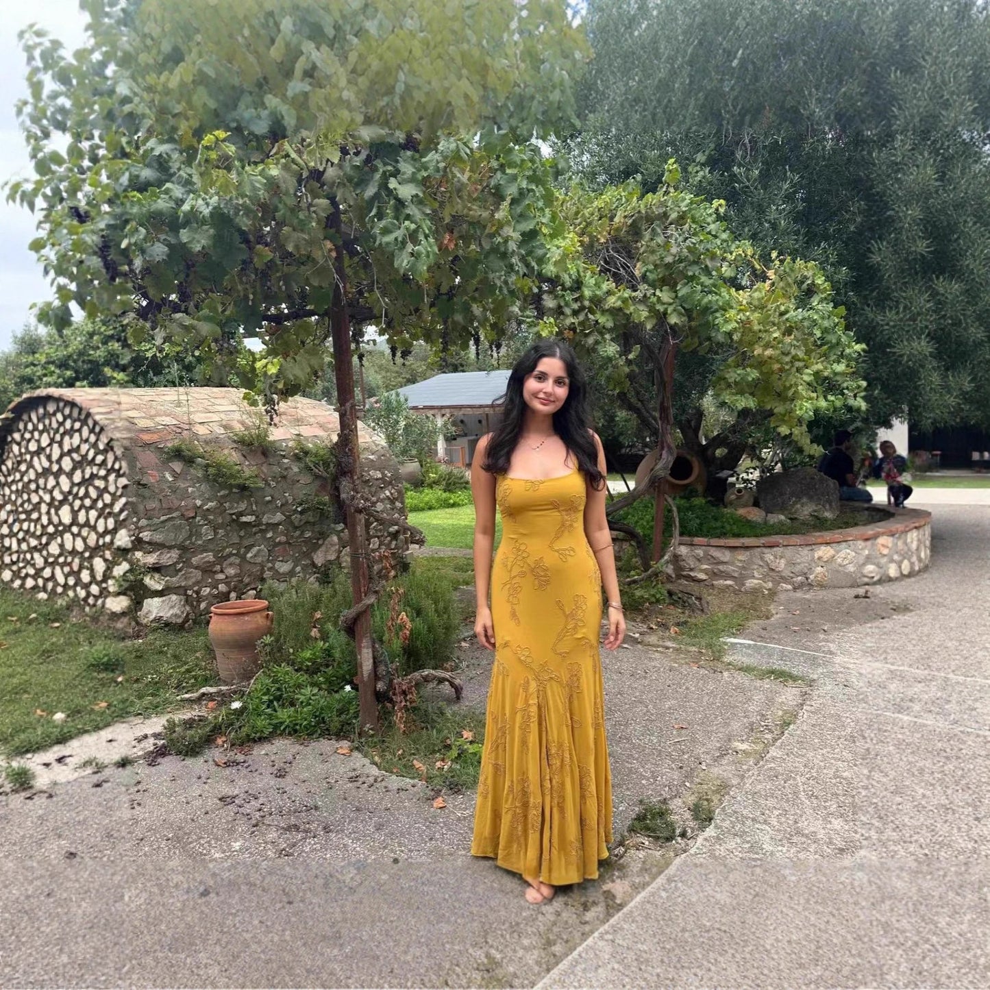 Elegant Orange Tube Large Swing Dress Tops