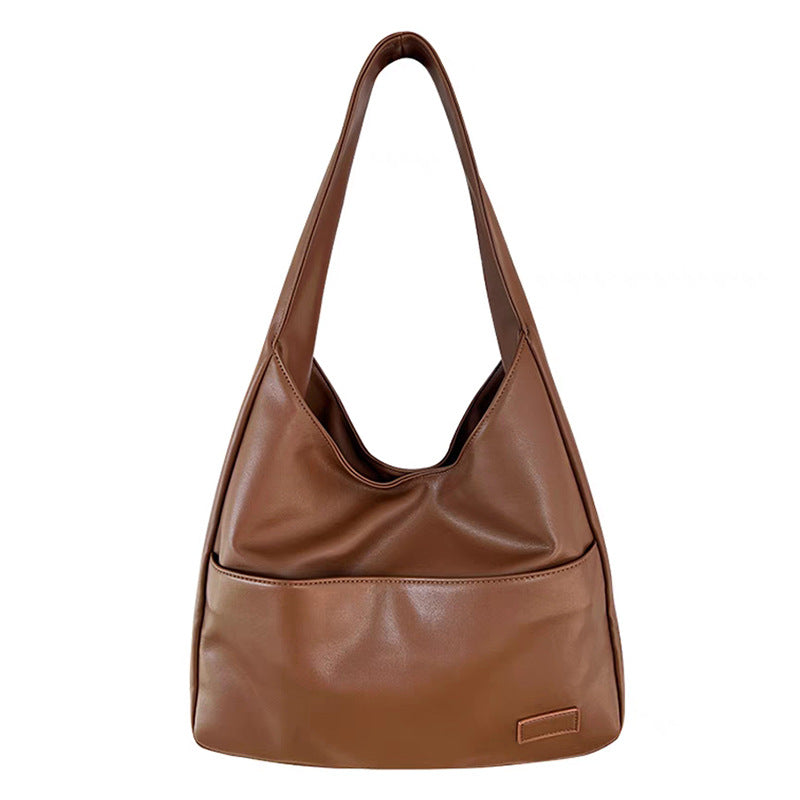 Vintage Brown Lightweight Wide Strap Underarm Tote Bags