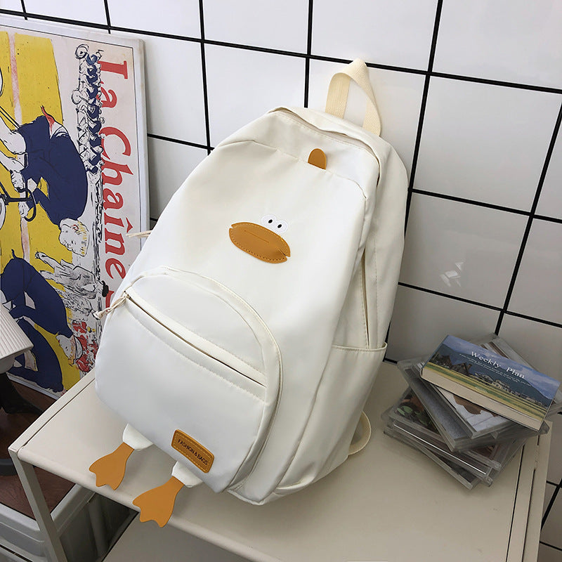 Cartoon Duck Large Capacity University Style Backpacks