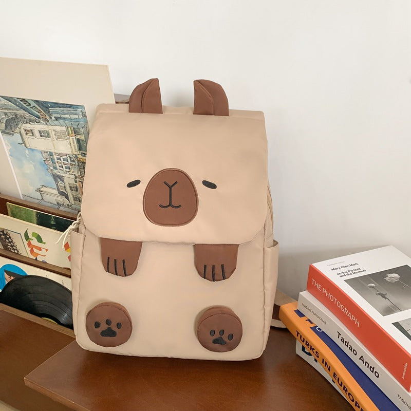 College Korean Style Capybara Leisure Class Large Backpacks