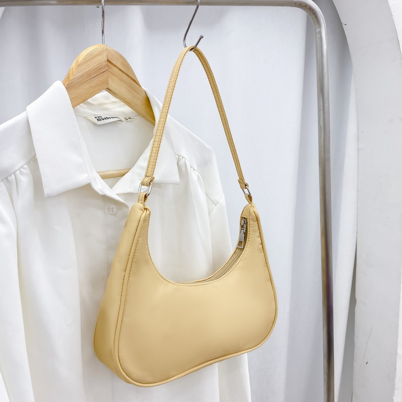 Women's Fashion Trend Dumpling Portable Nylon Solid Armpit Bags
