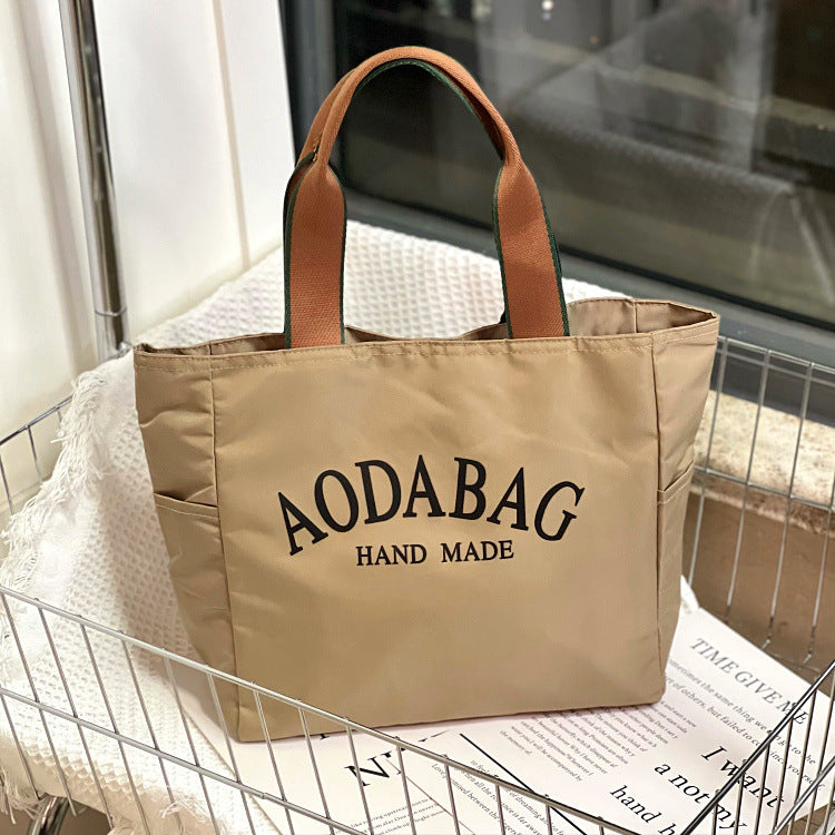 Style Dopamine Contrast Color Letter Large Capacity Tote Bags