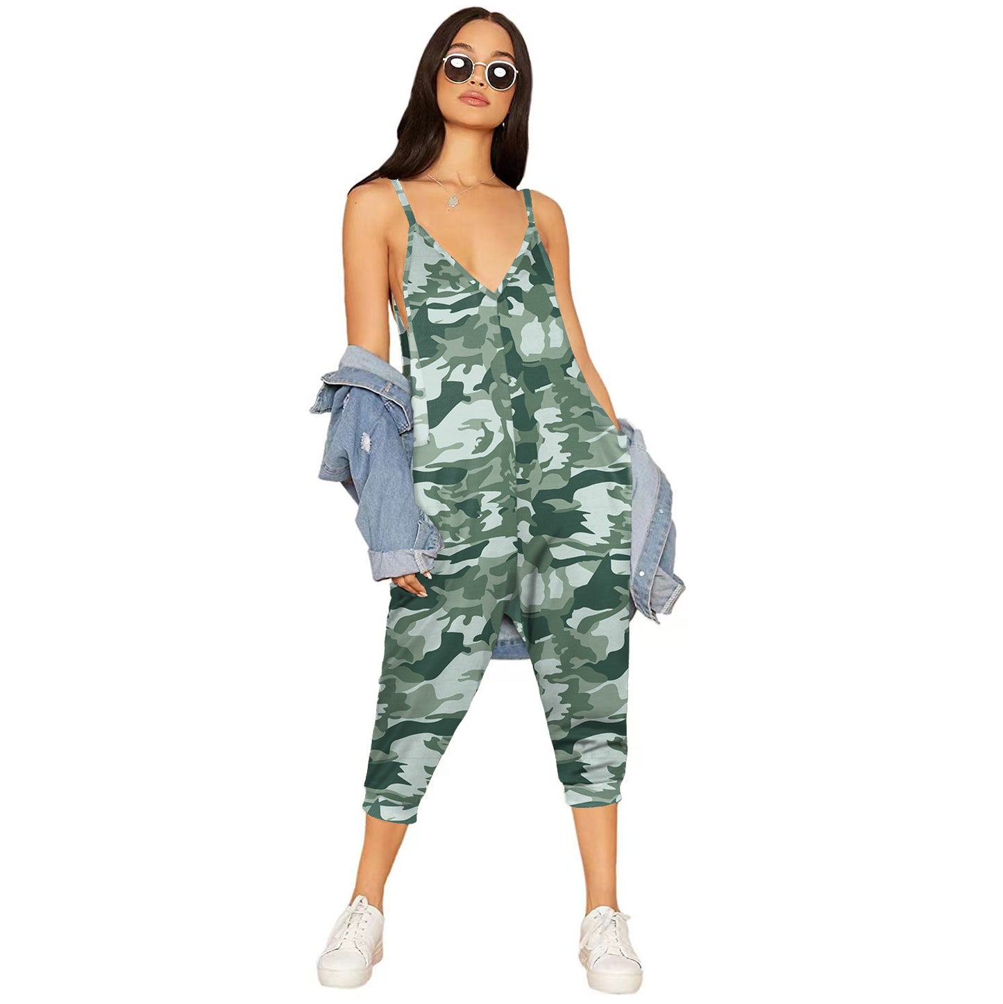Cool Fashion Solid Color Suspender Long Jumpsuits