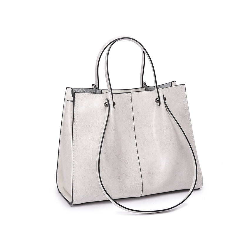 Capacity Portable Retro Commuter High-grade Oil Tote Bags