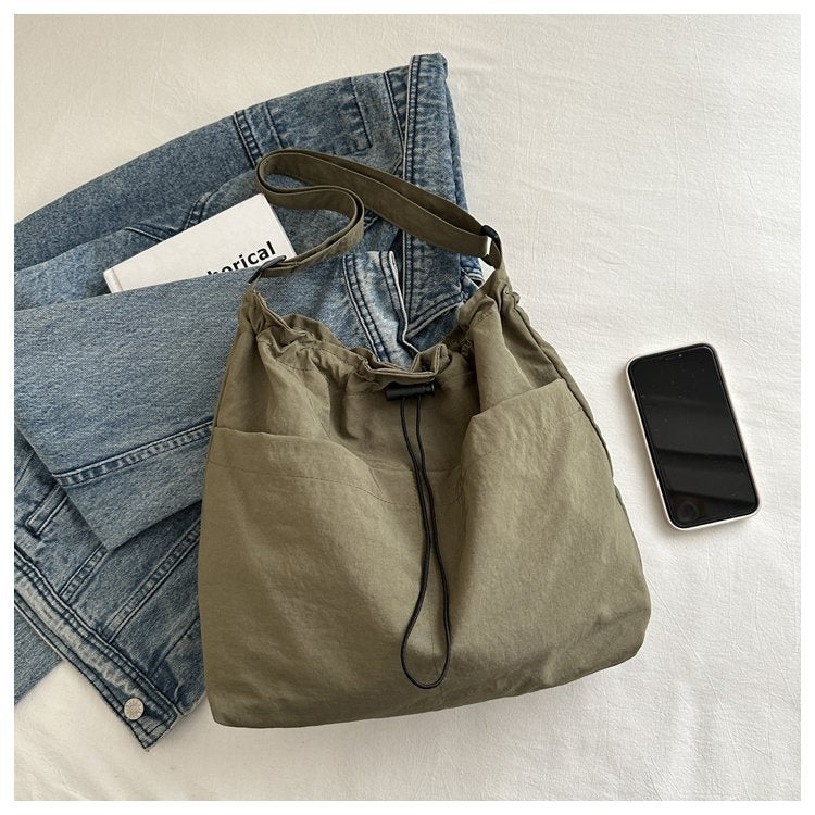 Women's Large Capacity Drawstring Leisure Street One Shoulder Bags