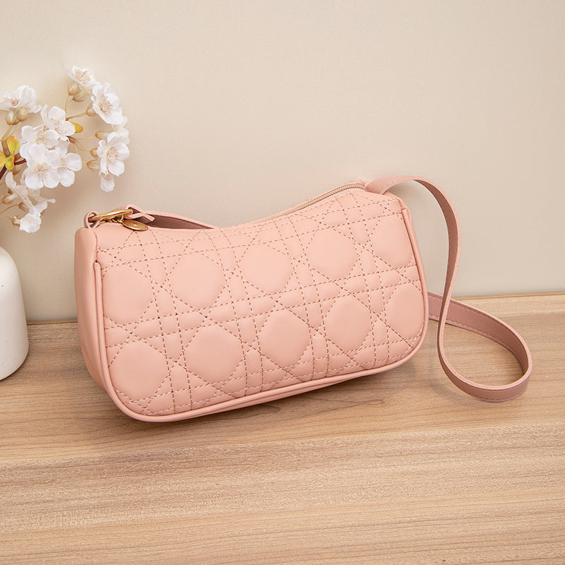 Women's Fashion Diamond Embroidered Underarm Trendy Mini Armpit Bags