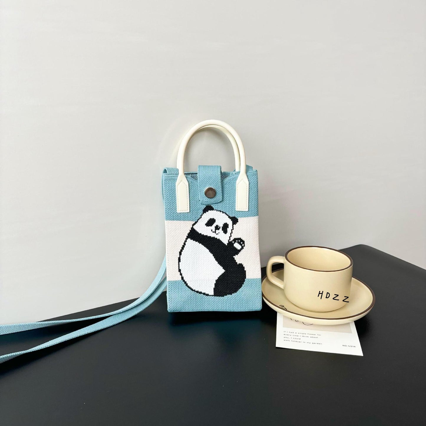 High Sense Mobile Cartoon Knitted Dopamine Bags