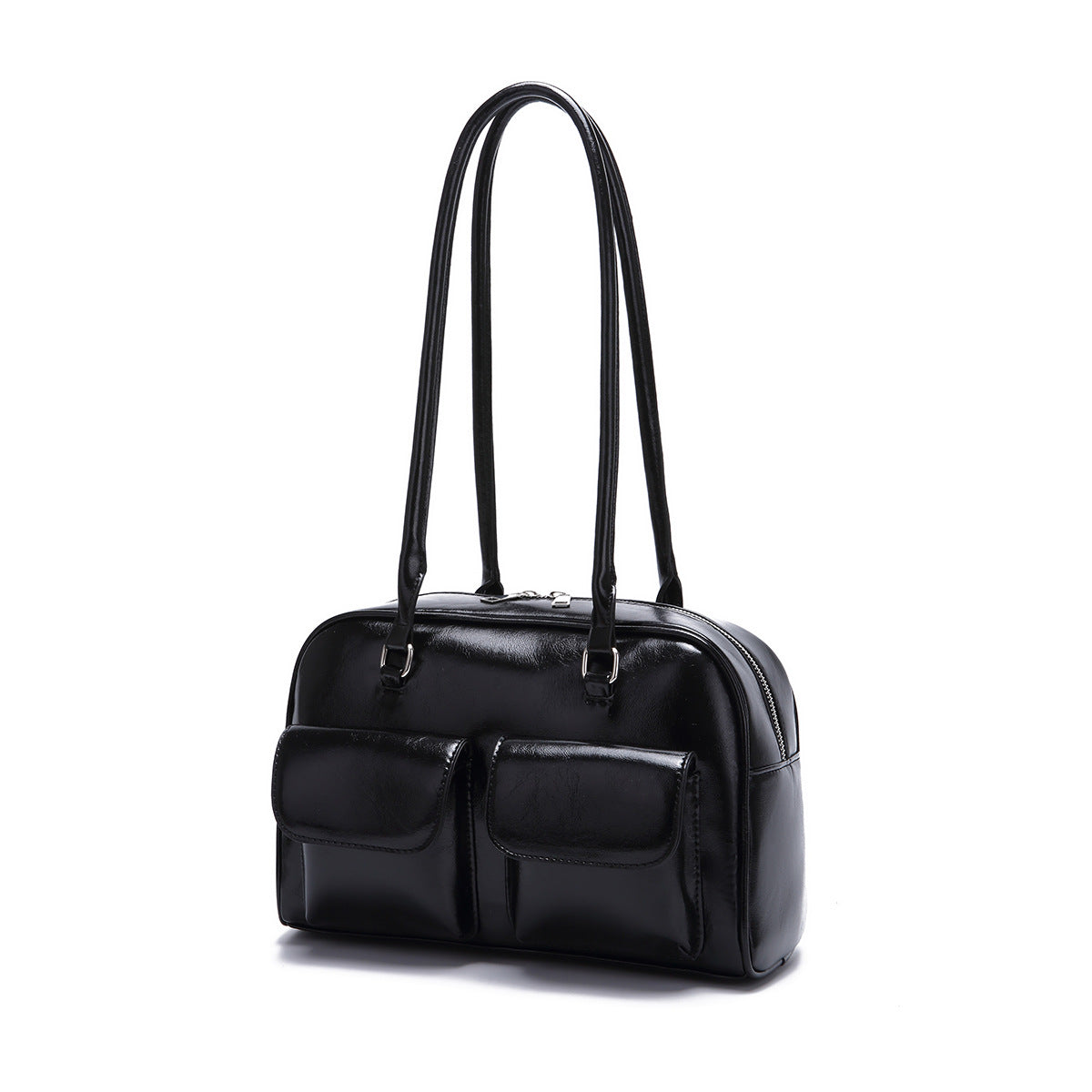 Women's Retro Portable Underarm Oil Wax Leather Shoulder Bags