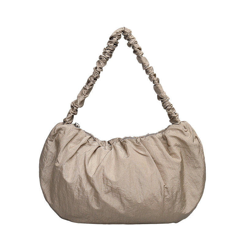 Women's Style Popular Leisure Pleated Cloud Textured Nylon Cloth Armpit Bags