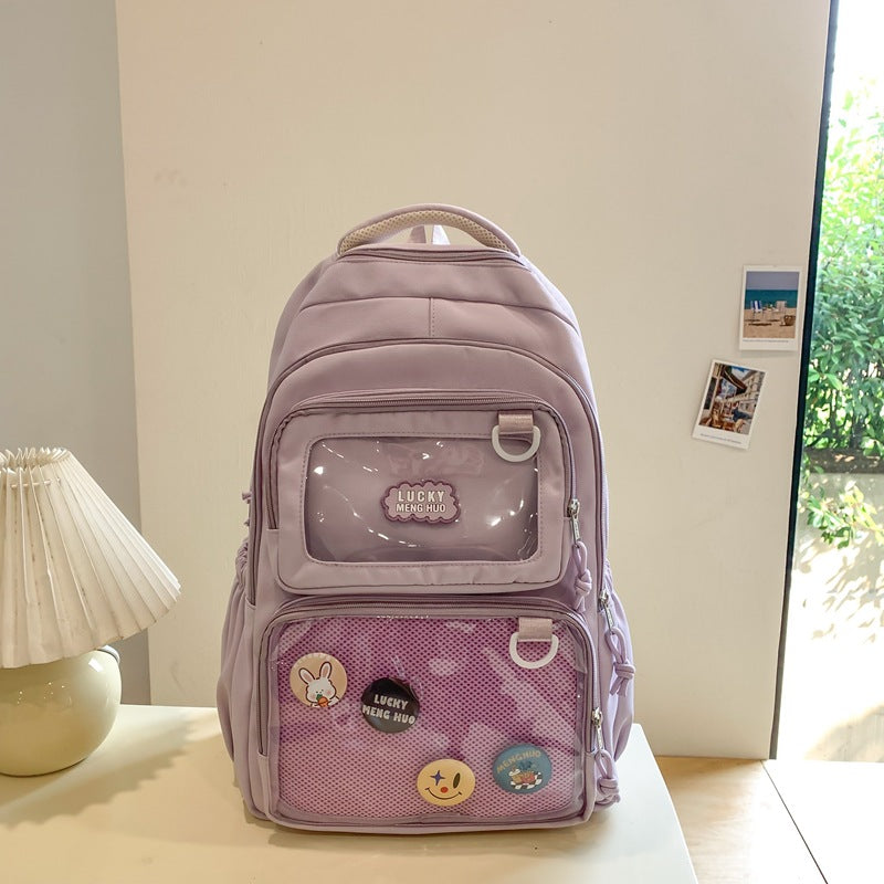 Large Capacity Female College Cute Versatile Transparent Backpacks