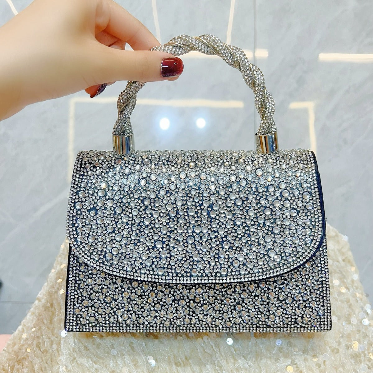 Creative French Diamond Banquet Rhinestone Dinner Evening Bags