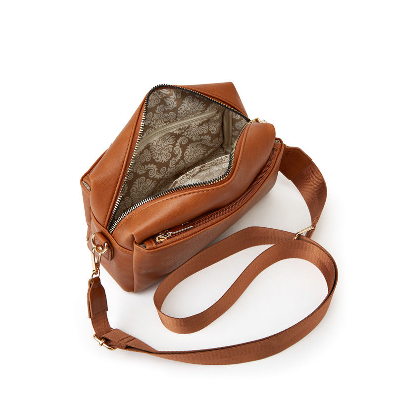 Women's Retro Solid Color Simple Oil Wax Small Square Bags