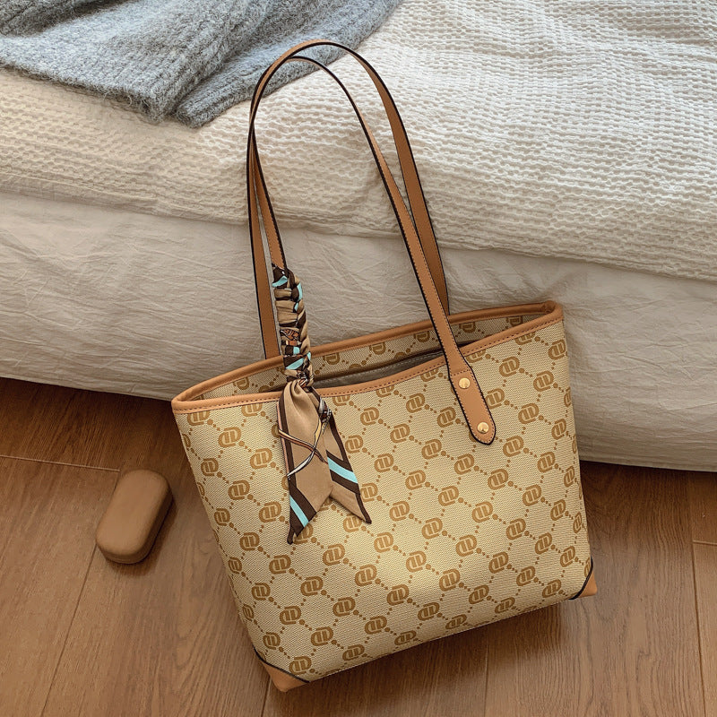 Women's Retro Large Capacity French Printed Fashion Tote Bags