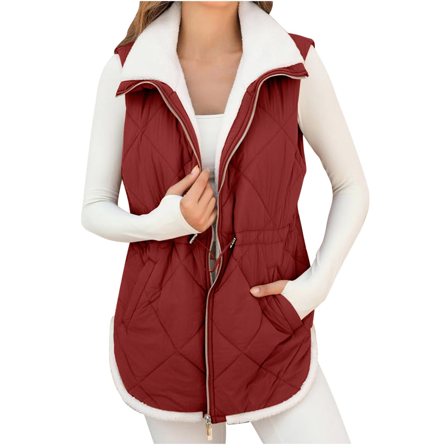 Women's Durable Mid-length Street Hipster Casual Vests